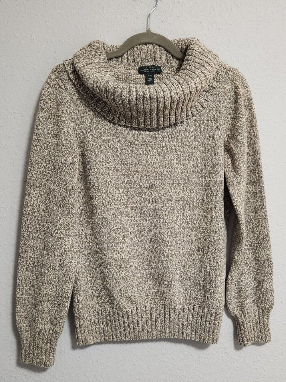 Ralph Lauren | LRL Lauren Jeans Co. Marled Knit Cowl Neck Pullover Sweater Gray